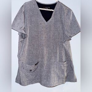 Koi Gray V-Neck scrub top